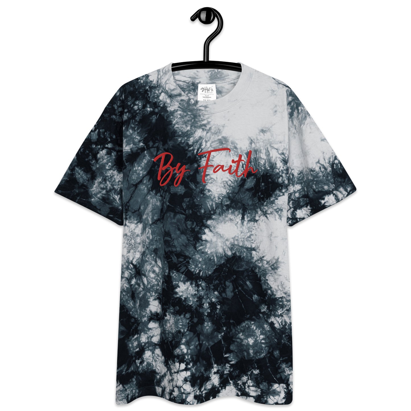 By Faith Embroidery Tie-Dye Tee