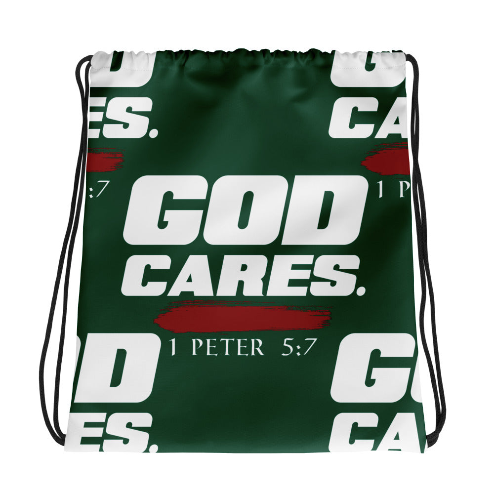 LTS God Cares Drawstring Bag (Green)