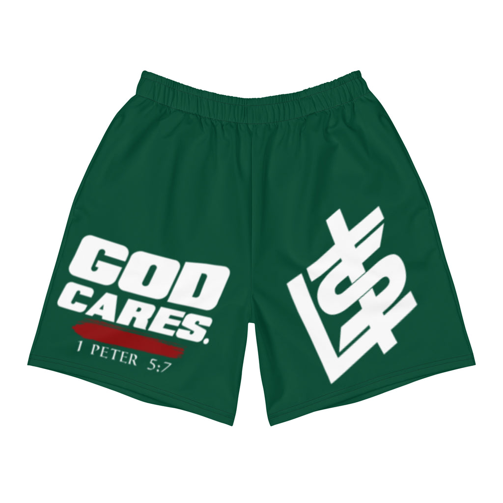 Men's LTS God Cares Shorts (Green)