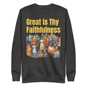 Great is Thy Faithfulness- Imagine by Faith Premium Sweatshirt (Charcoal Heather)