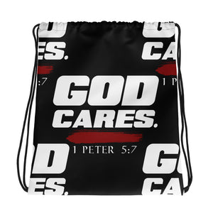 The God Cares Drawstring Bag (Black)