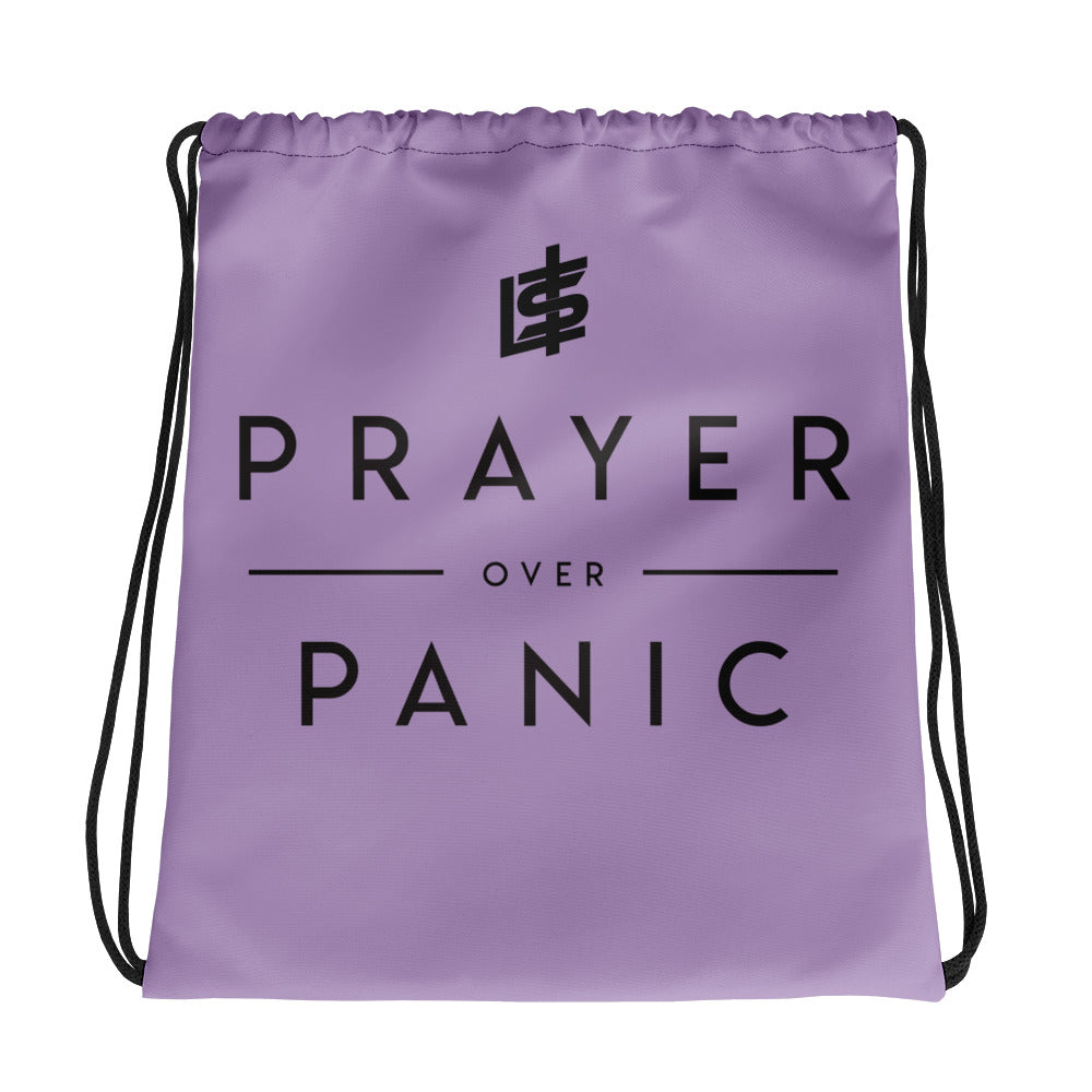 The Prayer Over Panic Drawstring Bag
