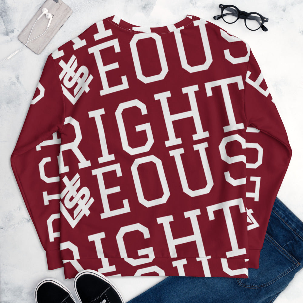 Special Edition LTS Righteous All-Over Unisex Sweatshirt (Maroon)