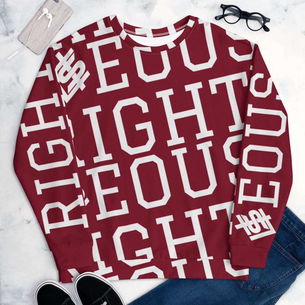 Special Edition LTS Righteous All-Over Unisex Sweatshirt (Maroon)