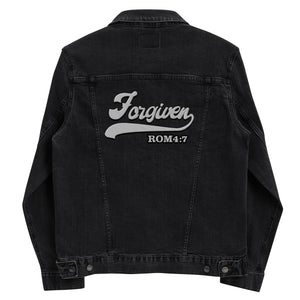The Forgiven Front and Back Unisex Black Jean Jacket